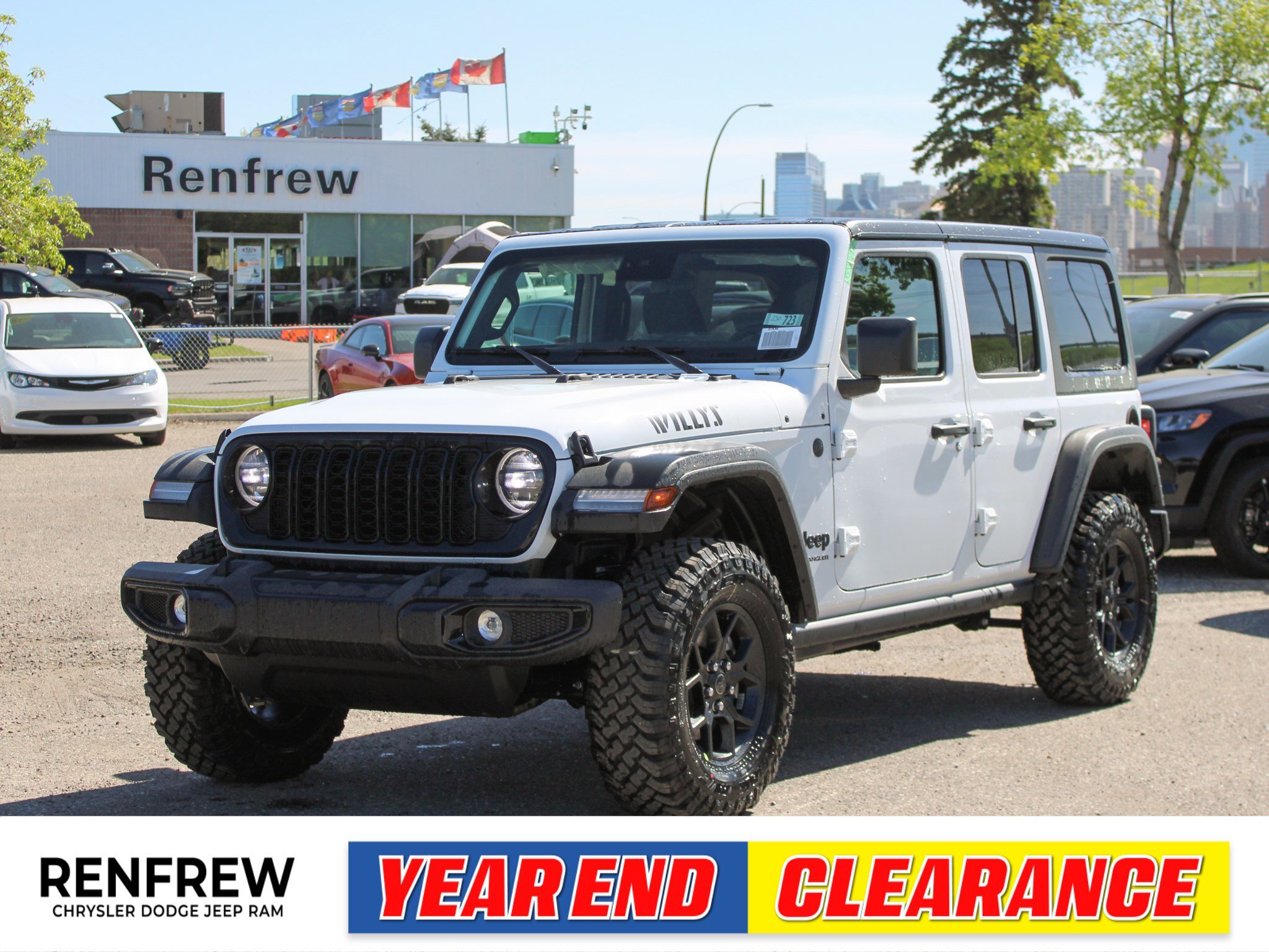 2025 Jeep Wrangler Willys 4x4, Rear Locker, Rock Rails, 12 Inch Scree