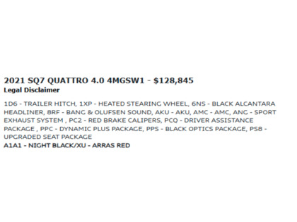 used 2021 Audi SQ7 car, priced at $68,900