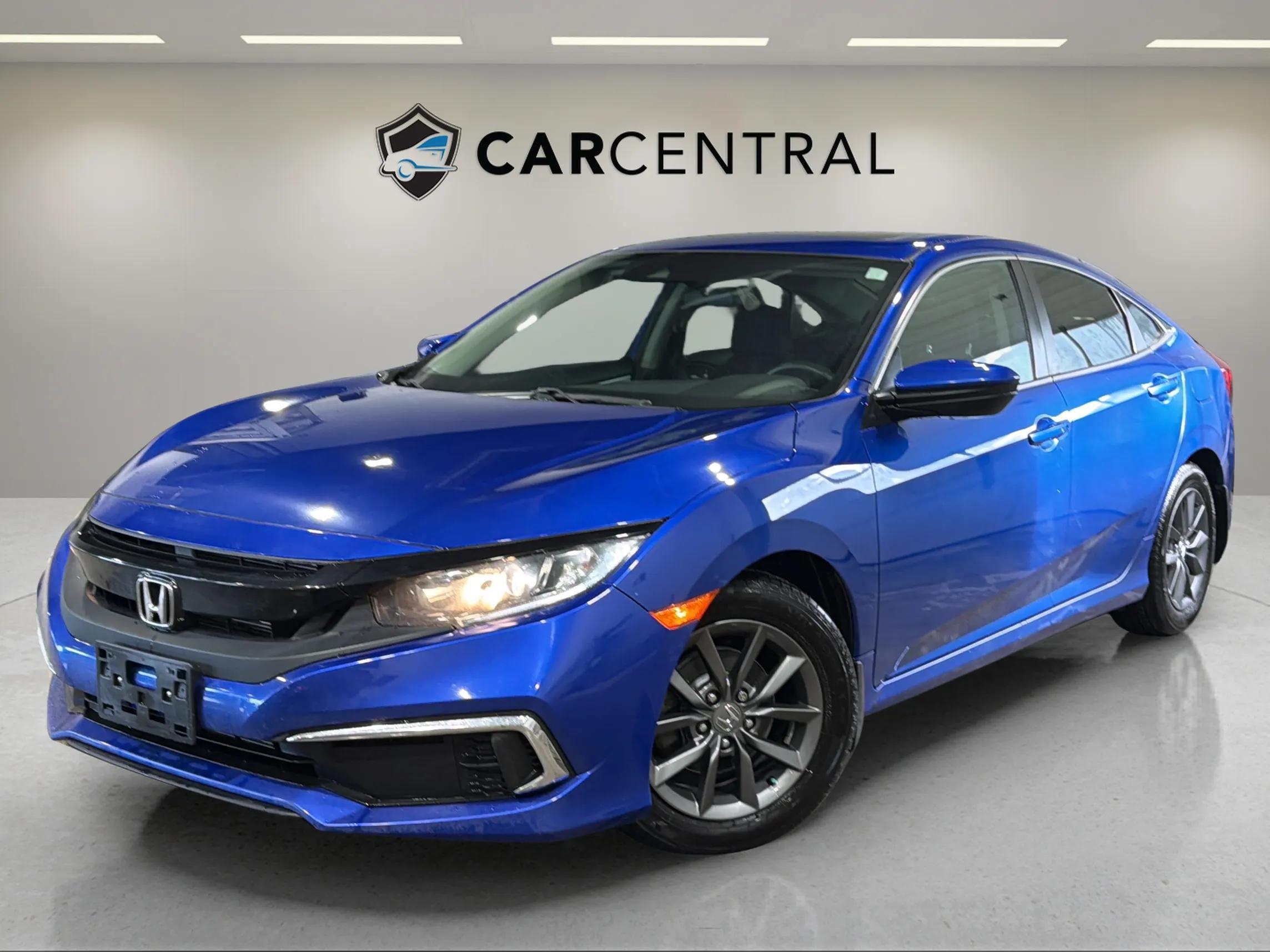 Blue 2021 Honda Civic EX FWD Sedan Front-Wheel Drive Continuously Variable Transmission