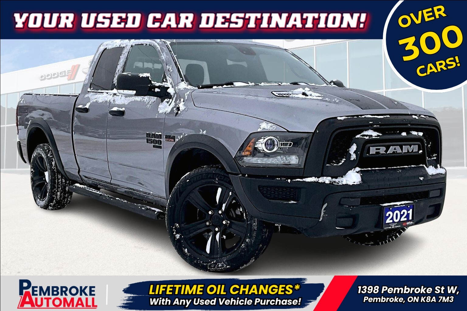 2021 Ram 1500 Classic HEMI 5.7L/ V8 / 4WD/ QUAD CAB/APPLE CARPLAY/ ANDRO