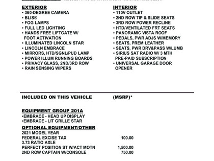 used 2021 Lincoln Navigator car, priced at $53,900