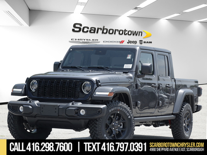 Gray 2026 Jeep Gladiator Willys '41 4dr Crew Cab 4WD Pickup Truck Four-Wheel Drive 8-Speed Automatic