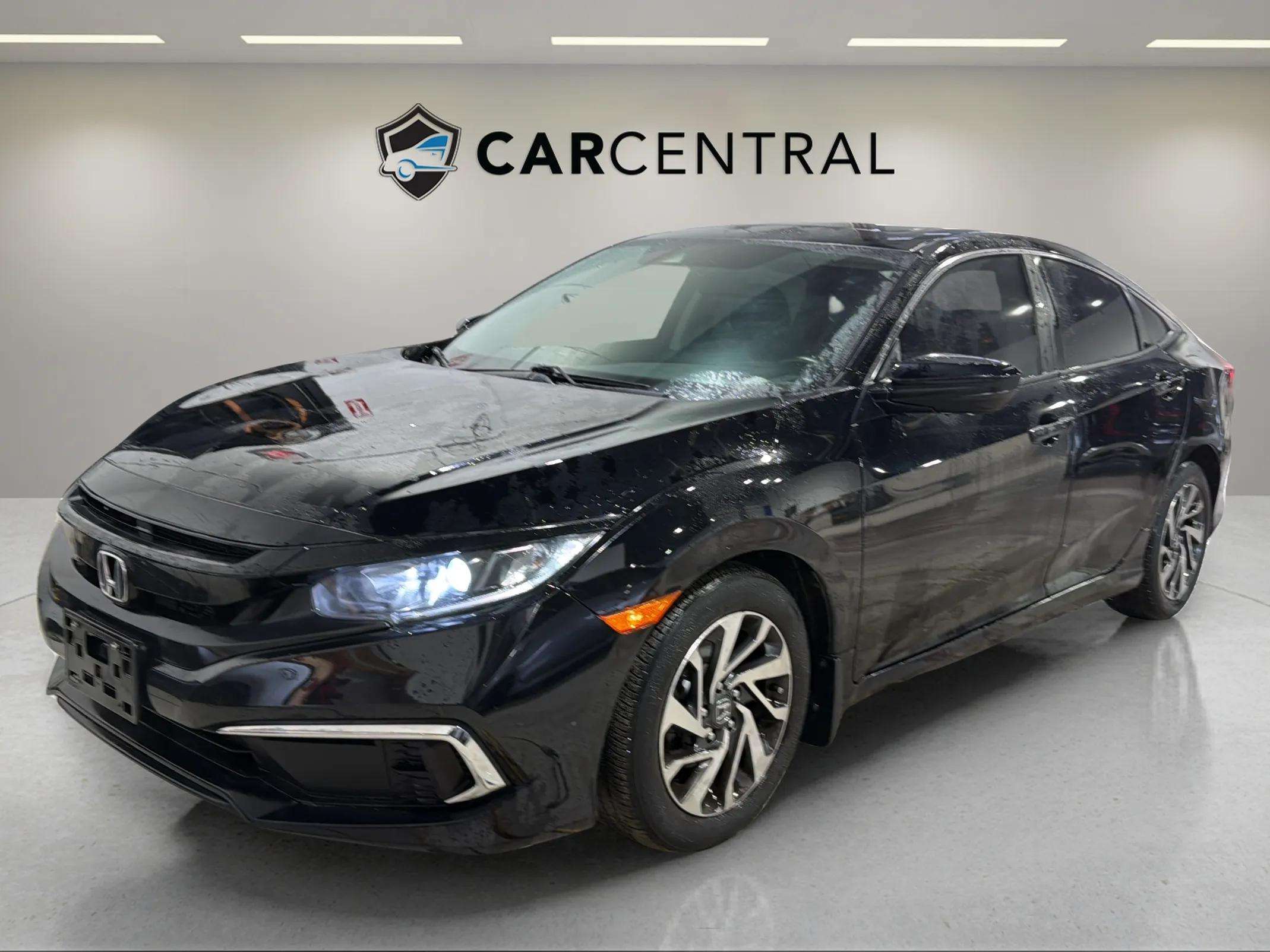 Black 2019 Honda Civic EX FWD Sedan Front-Wheel Drive Continuously Variable Transmission