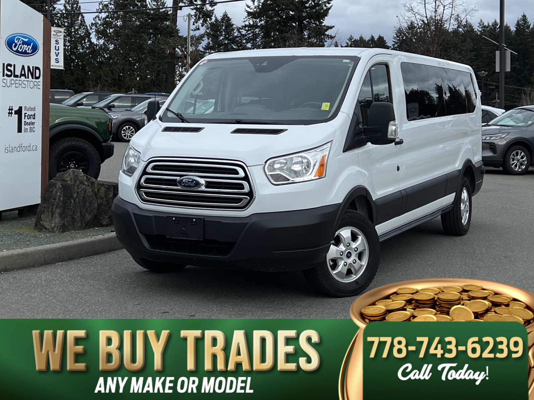 2019 Ford Transit Passenger 350 XLT Low Roof LWB RWD with Sliding Passenger-Side Door