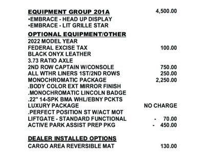 used 2022 Lincoln Navigator car, priced at $74,900