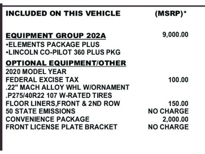 used 2020 Lincoln Aviator car, priced at $33,900
