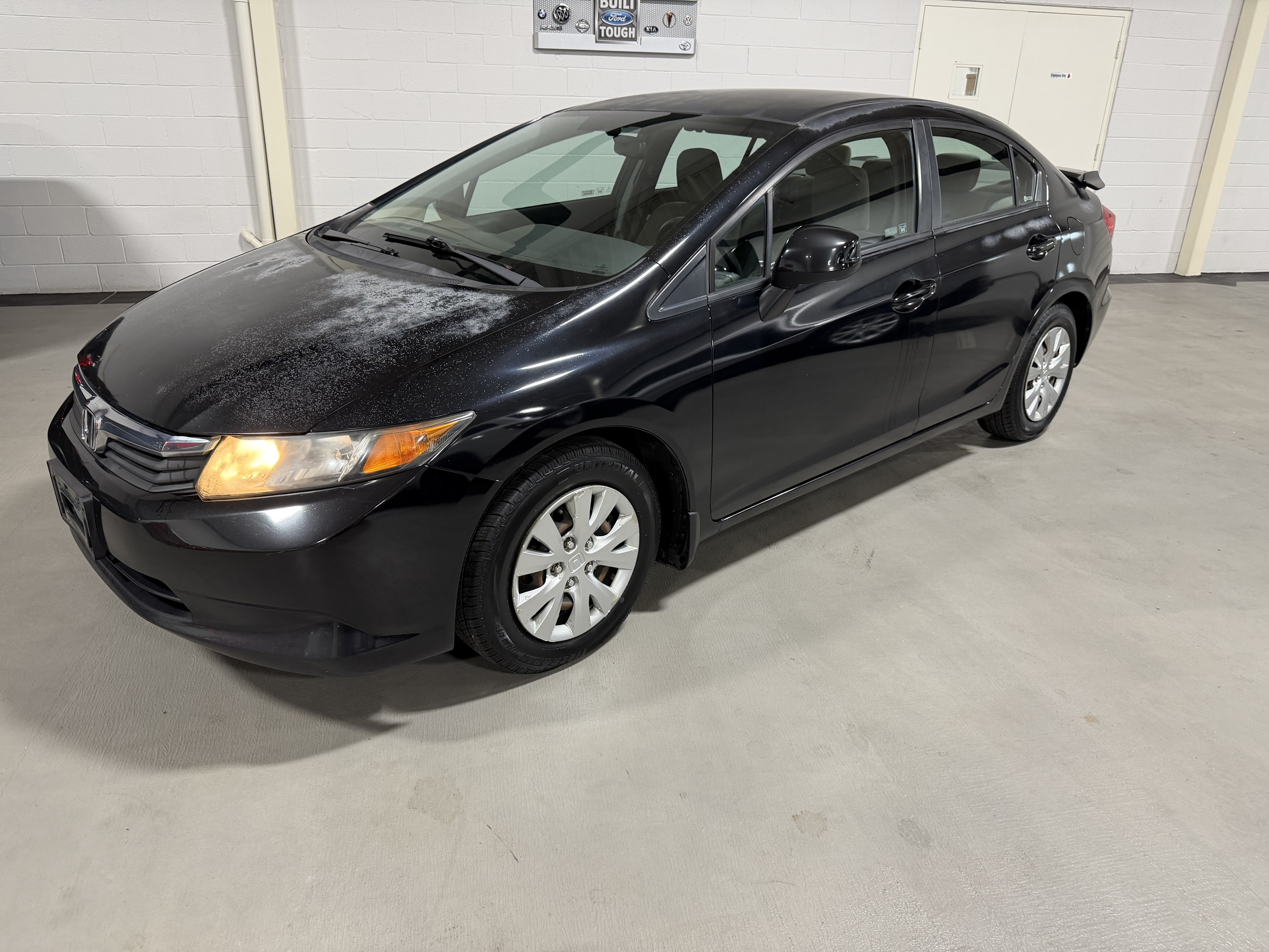 Black 2012 Honda Civic LX Sedan Front-Wheel Drive Automatic