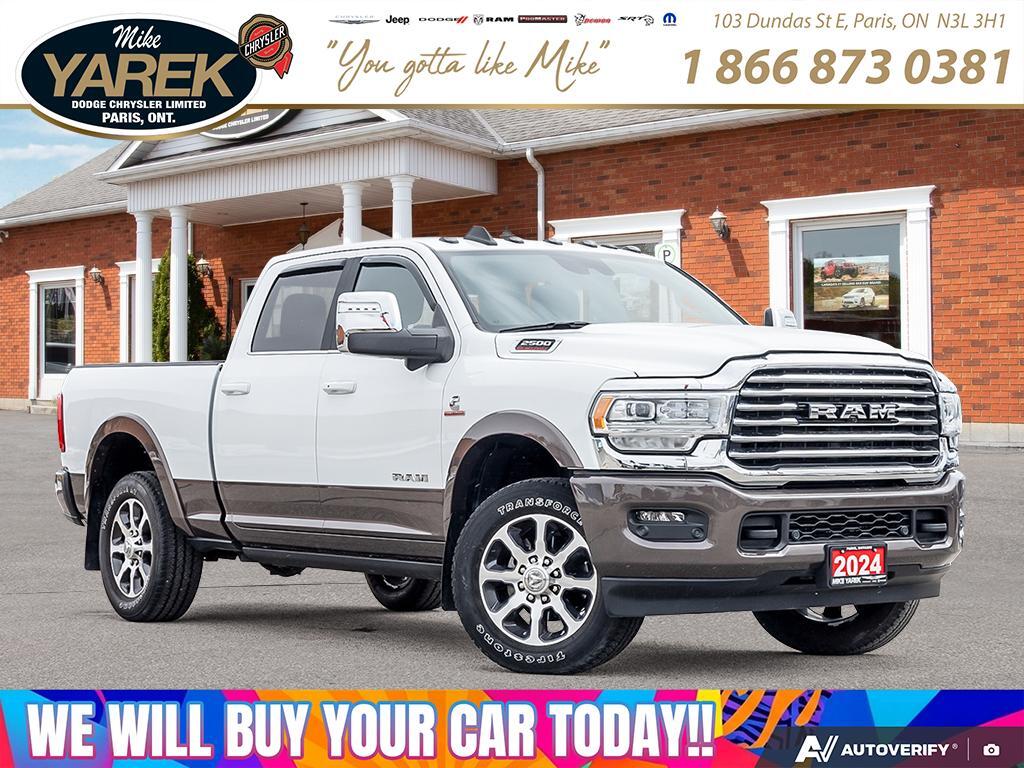 White 2024 RAM 2500 Limited Longhorn Crew Cab 4WD Pickup Truck Four-Wheel Drive 6-Speed Automatic