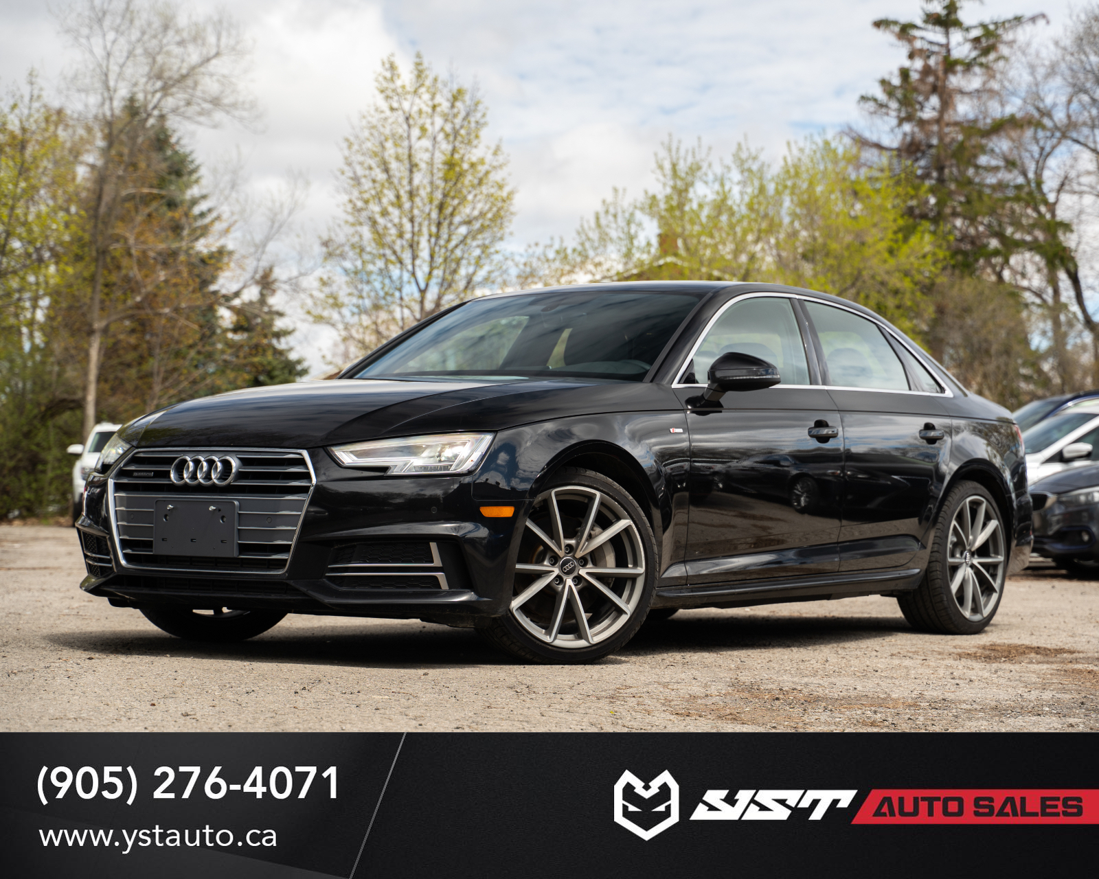Black 2018 Audi A4 2.0 TFSI quattro Progressiv AWD Sedan 7-Speed Automatic