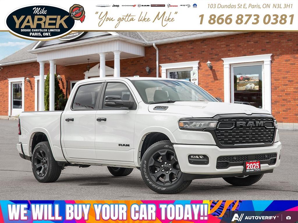 White 2025 RAM 1500 Big Horn Crew Cab 4WD Pickup Truck Four-Wheel Drive 8-Speed Automatic