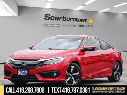 Red 2017 Honda Civic Coupe Touring Coupe Front-Wheel Drive Automatic