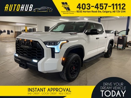 White 2023 Toyota Tundra Hybrid TRD Pro HV CrewMax Cab 4WD Pickup Truck Four-Wheel Drive Automatic