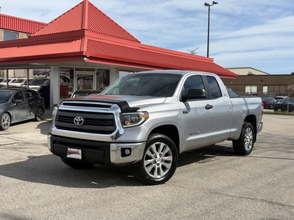 White 2014 Toyota Tundra SR5 Double Cab 5.7L 4WD Pickup Truck Four-Wheel Drive 6-Speed Automatic