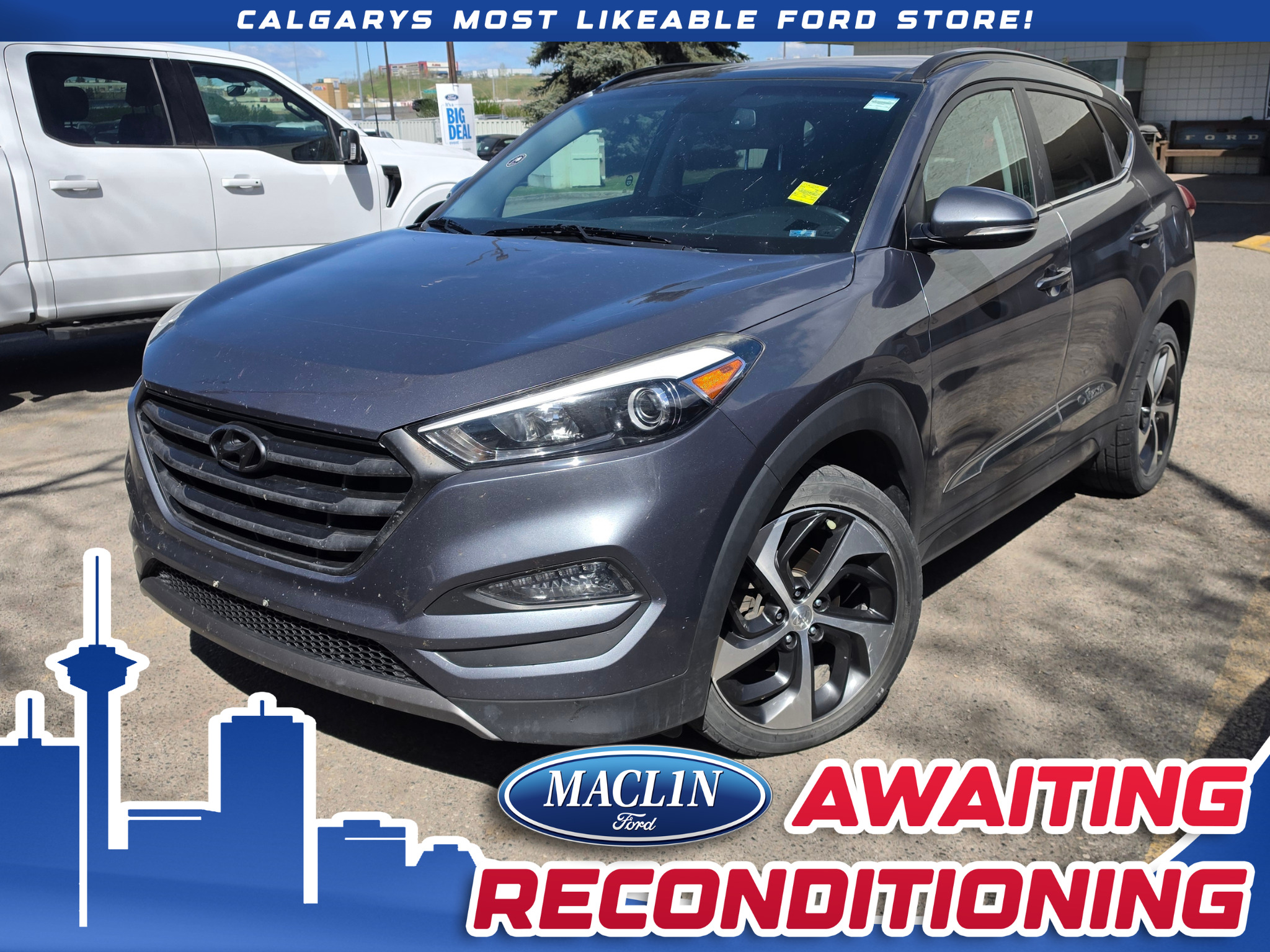 Gray 2016 Hyundai Tucson 1.6T Limited AWD SUV / Crossover All-Wheel Drive 7-Speed Automatic