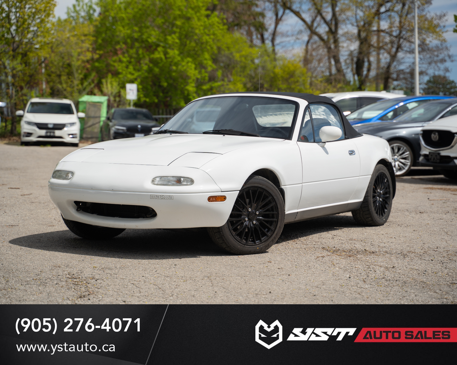White 1990 Mazda MX-5 Miata Roadster Convertible Rear-Wheel Drive