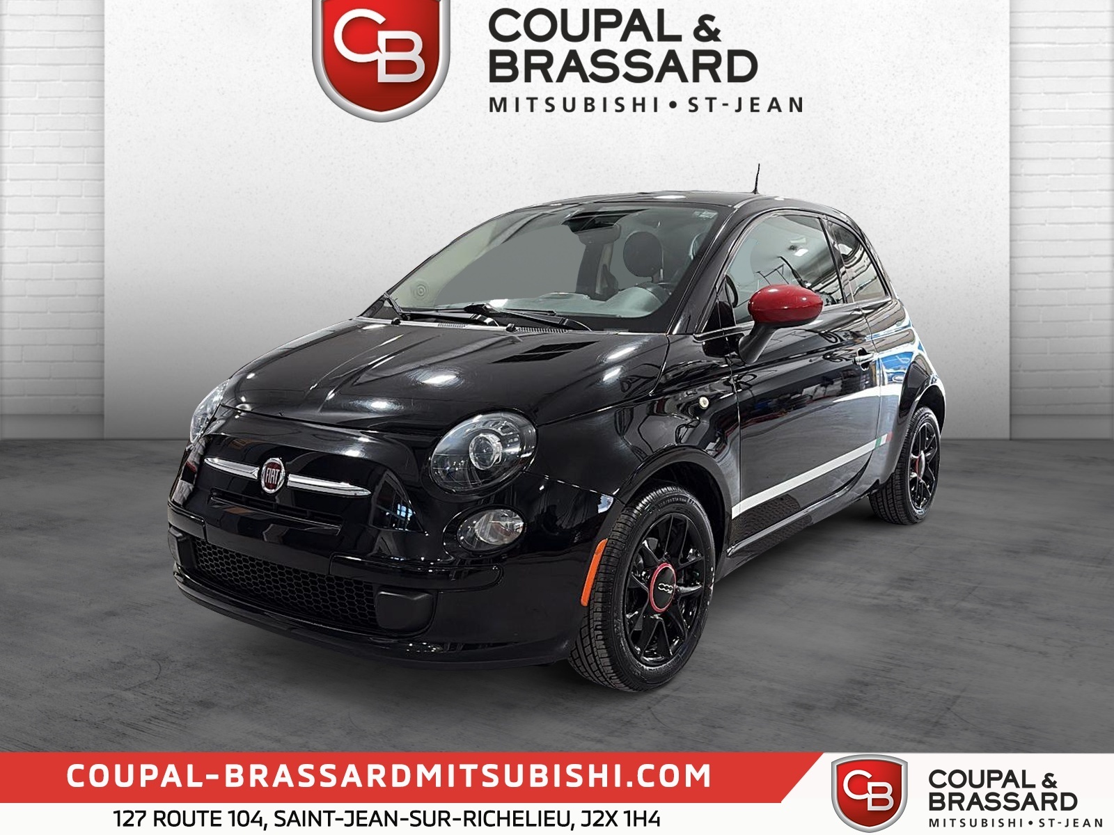 Black 2016 FIAT 500 Pop Hatchback Front-Wheel Drive 5-Speed Manual