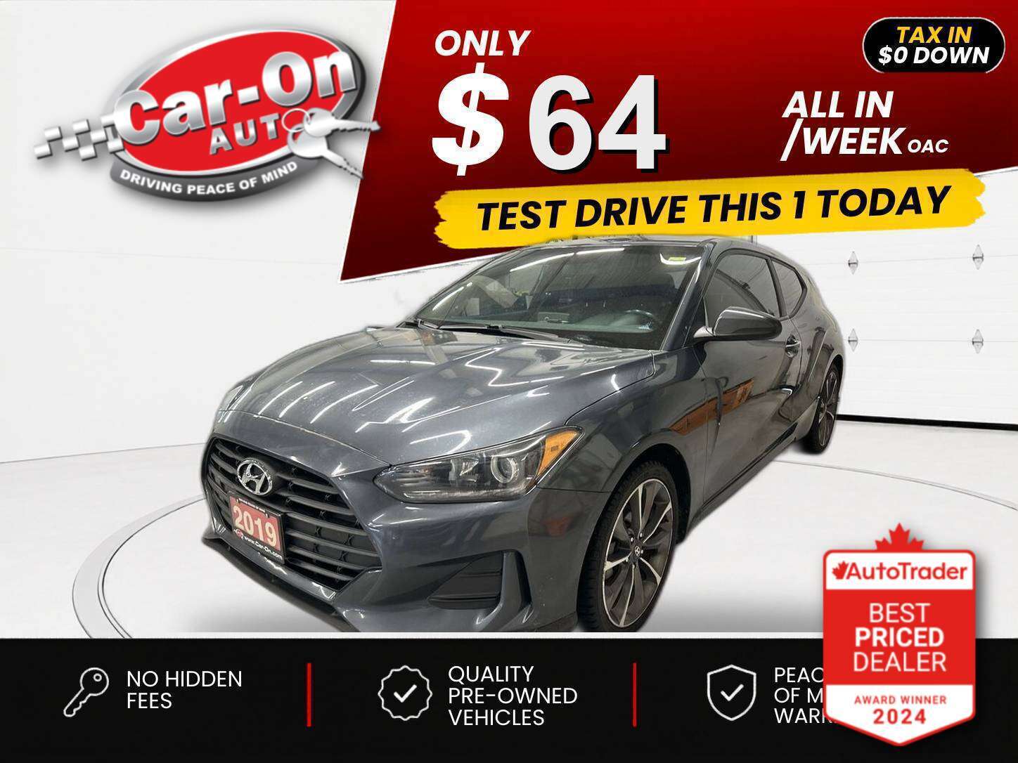 Gray 2019 Hyundai Veloster Coupe Automatic