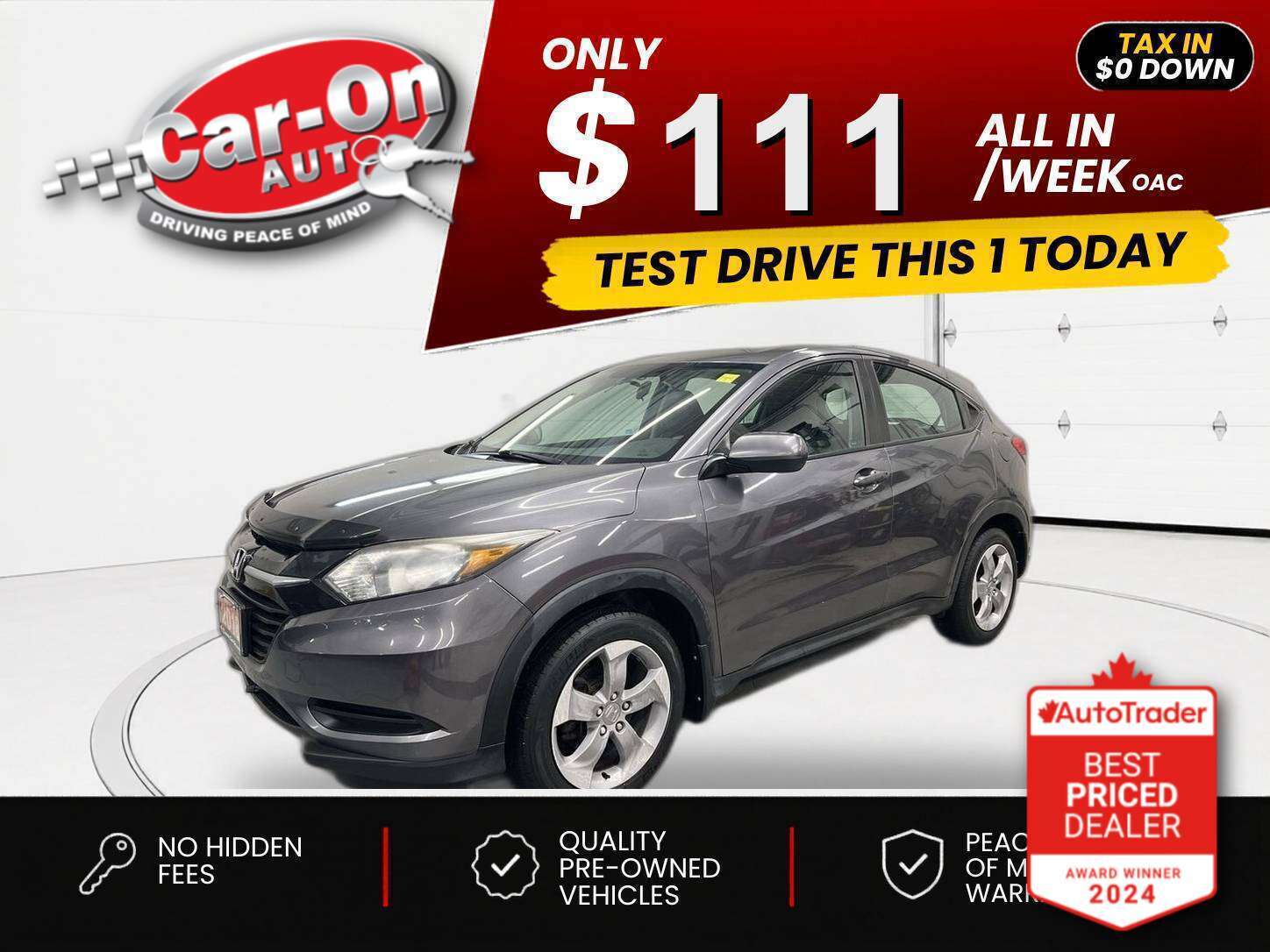 2018 Honda HR-V $0 DOWN $111/WEEK ALL IN