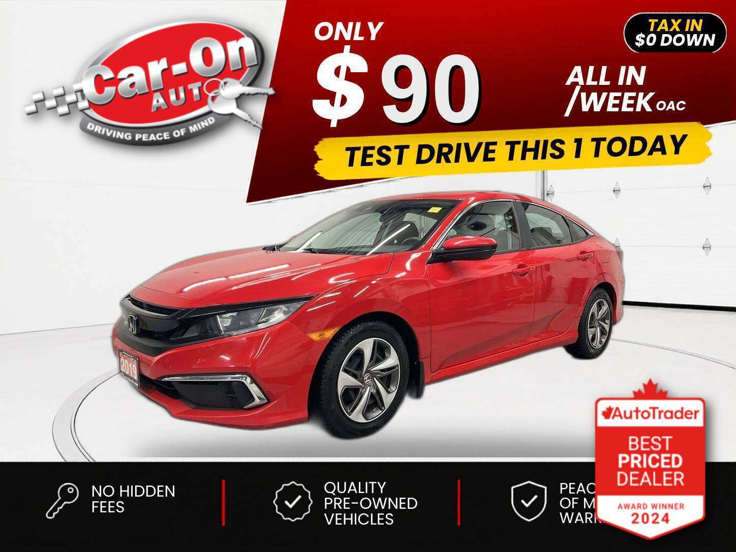 2019 Honda Civic $0 DOWN $90/WEEK ALL IN