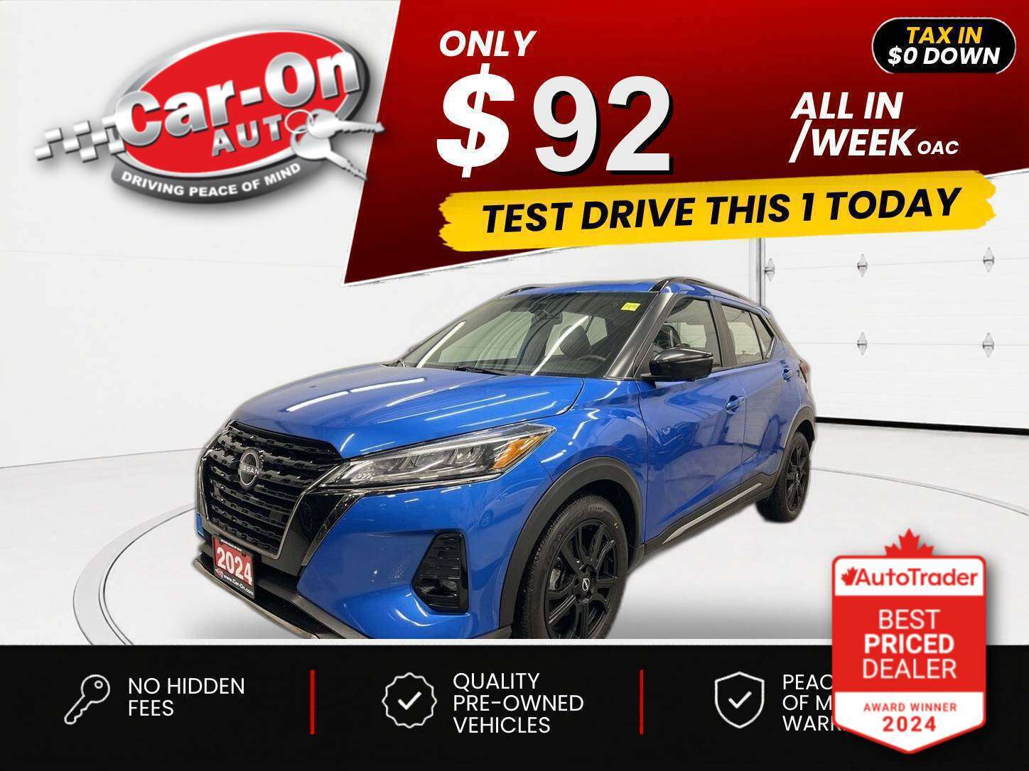 2024 Nissan Kicks $0 DOWN $92/WEEK ALL IN