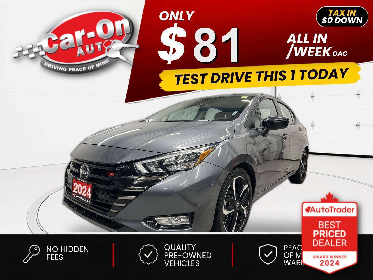 2024 Nissan Versa $0 DOWN $81/WEEK ALL IN