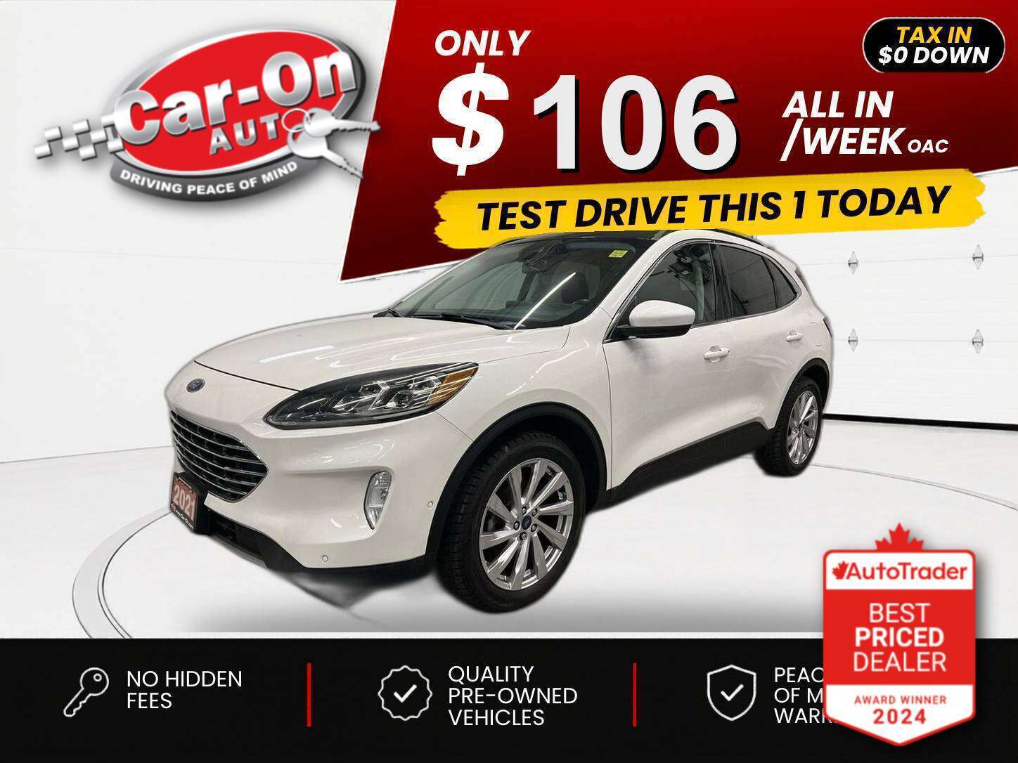 2021 Ford Escape Hybrid $0 DOWN $106/WEEK ALL IN