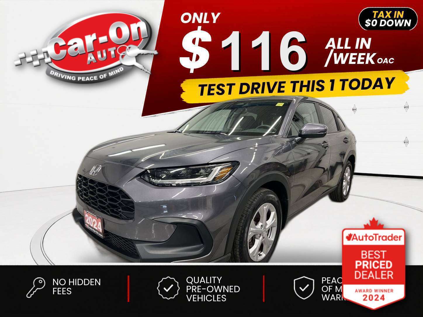 2024 Honda HR-V $0 DOWN $116/WEEK ALL IN