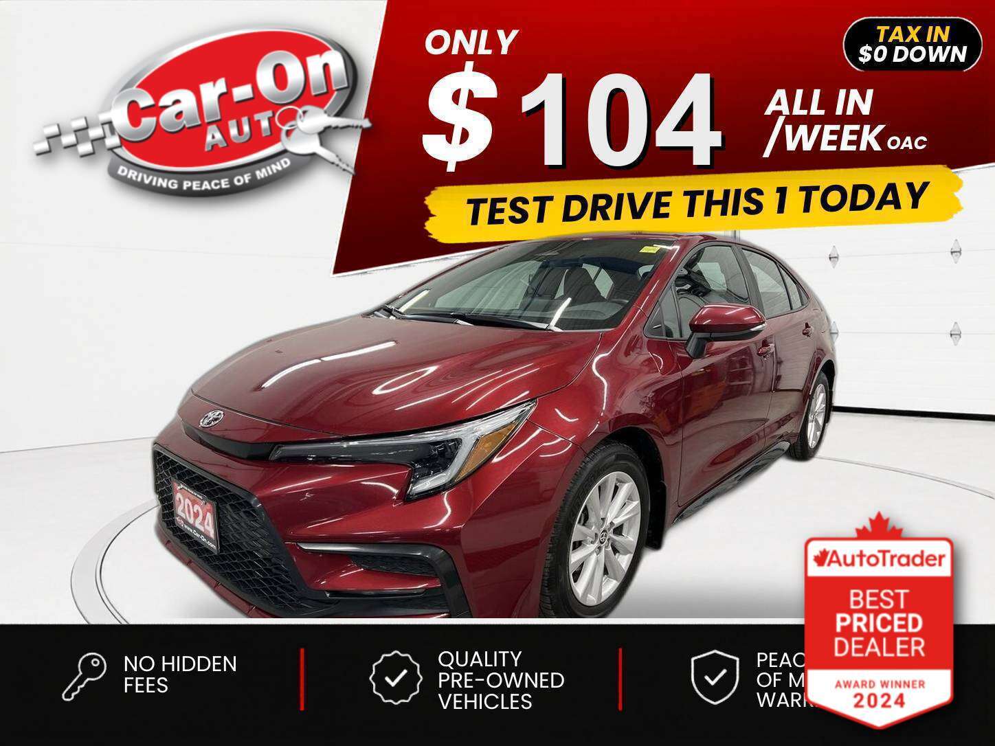 Red 2024 Toyota Corolla Sedan Front-Wheel Drive Automatic
