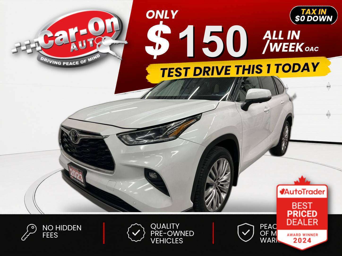 2023 Toyota Highlander $0 DOWN $150/WEEK ALL IN