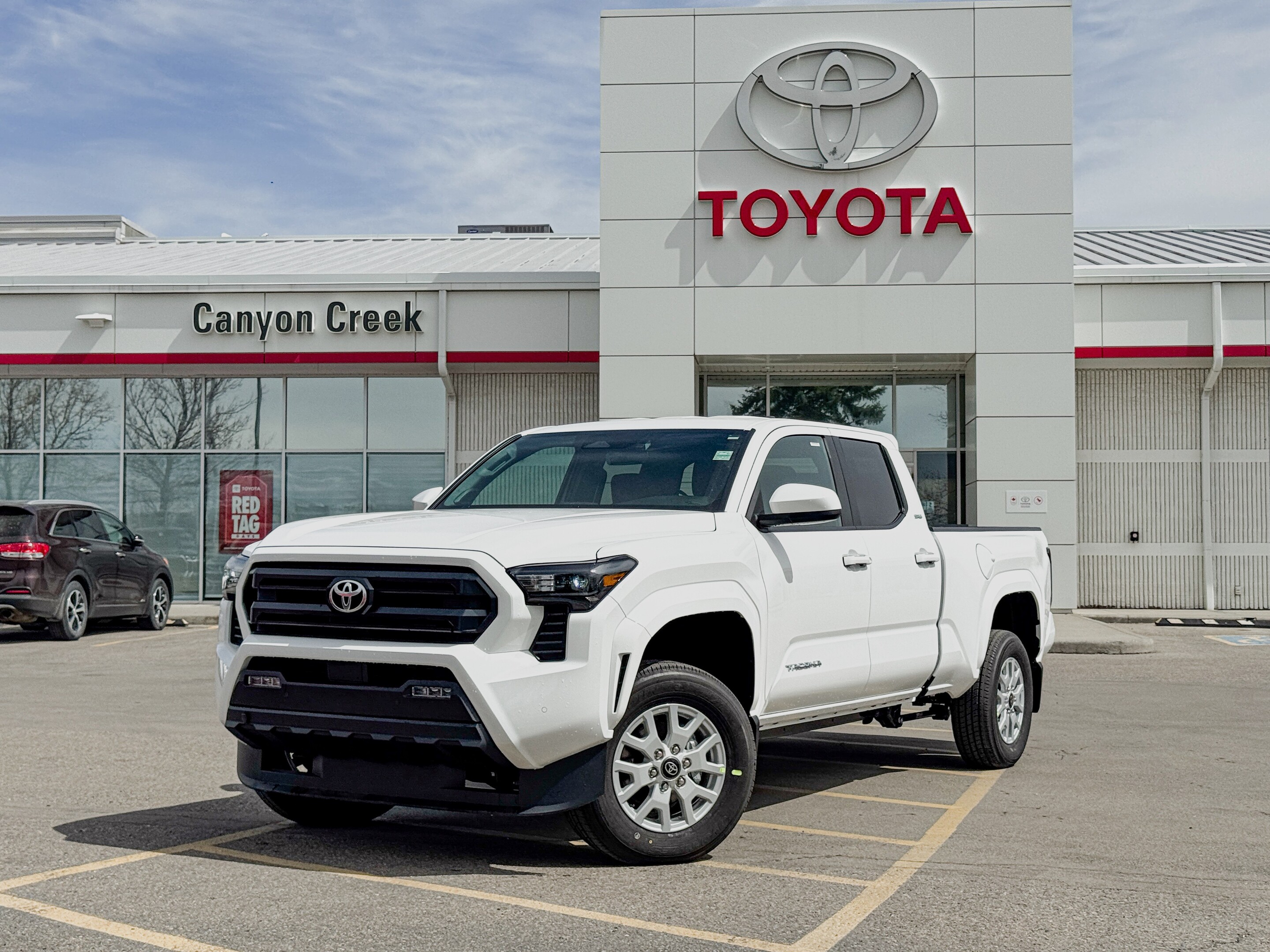 White 2026 Toyota Tacoma SR5+ Double Cab 4WD Pickup Truck Automatic