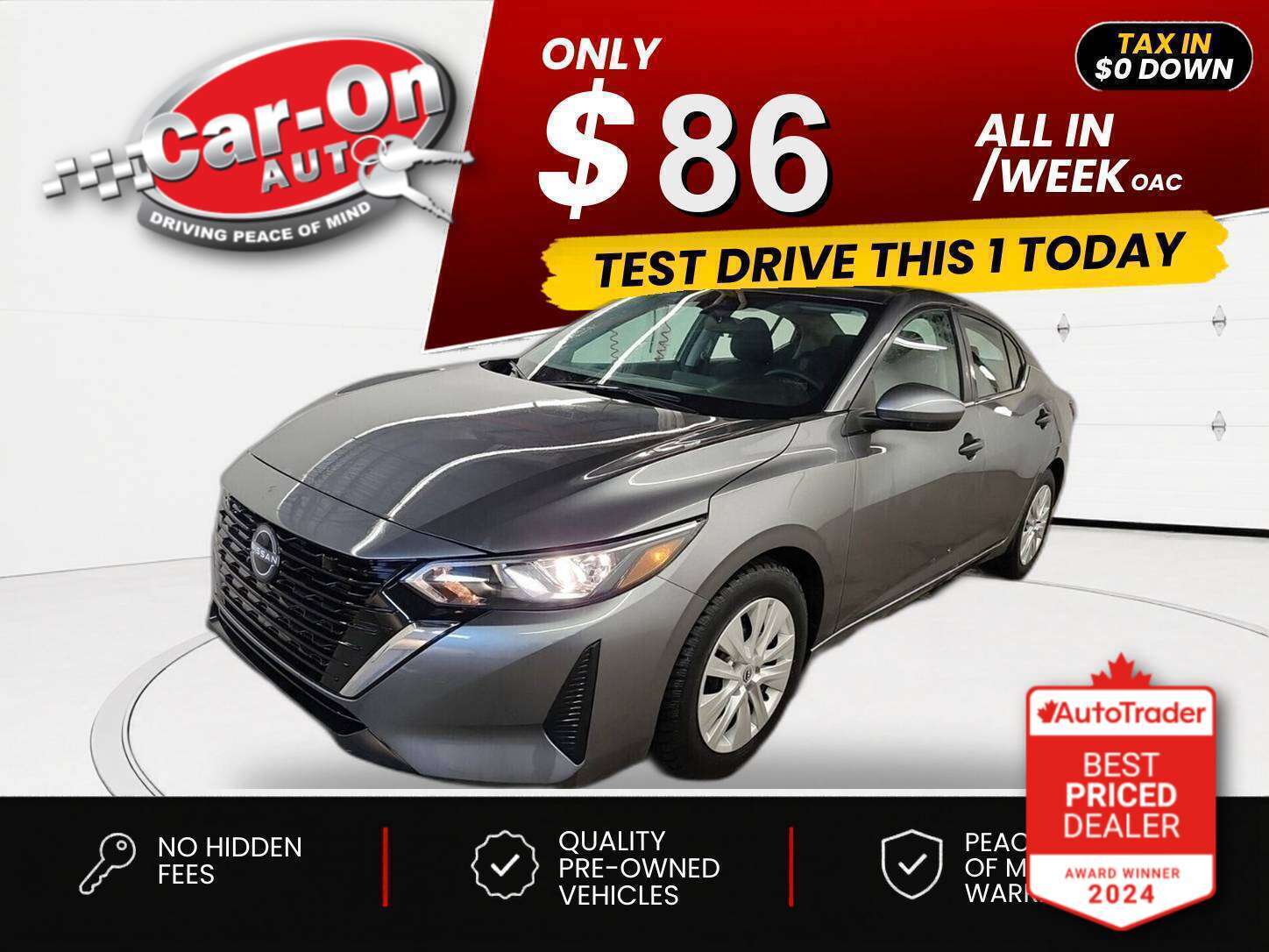 Gray 2024 Nissan Sentra Sedan Front-Wheel Drive Automatic