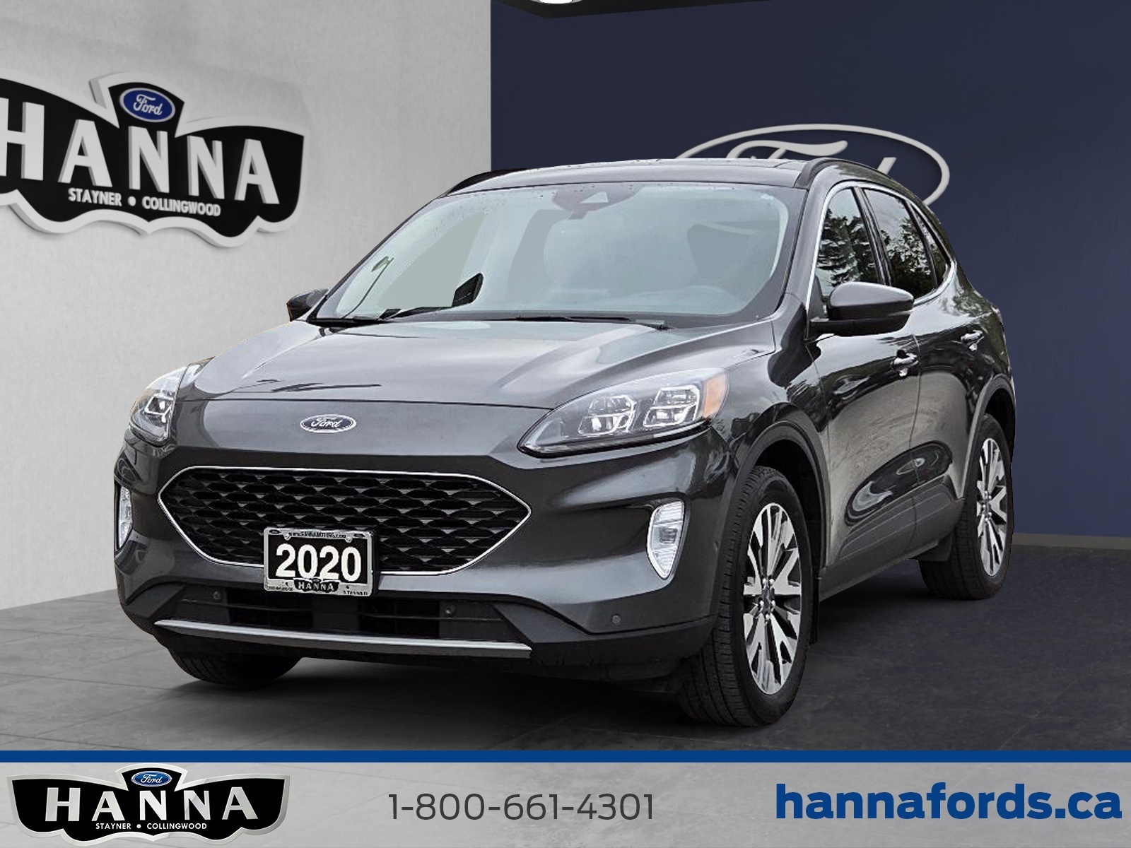 Gray 2020 Ford Escape Hybrid Titanium AWD SUV / Crossover All-Wheel Drive Continuously Variable Transmission