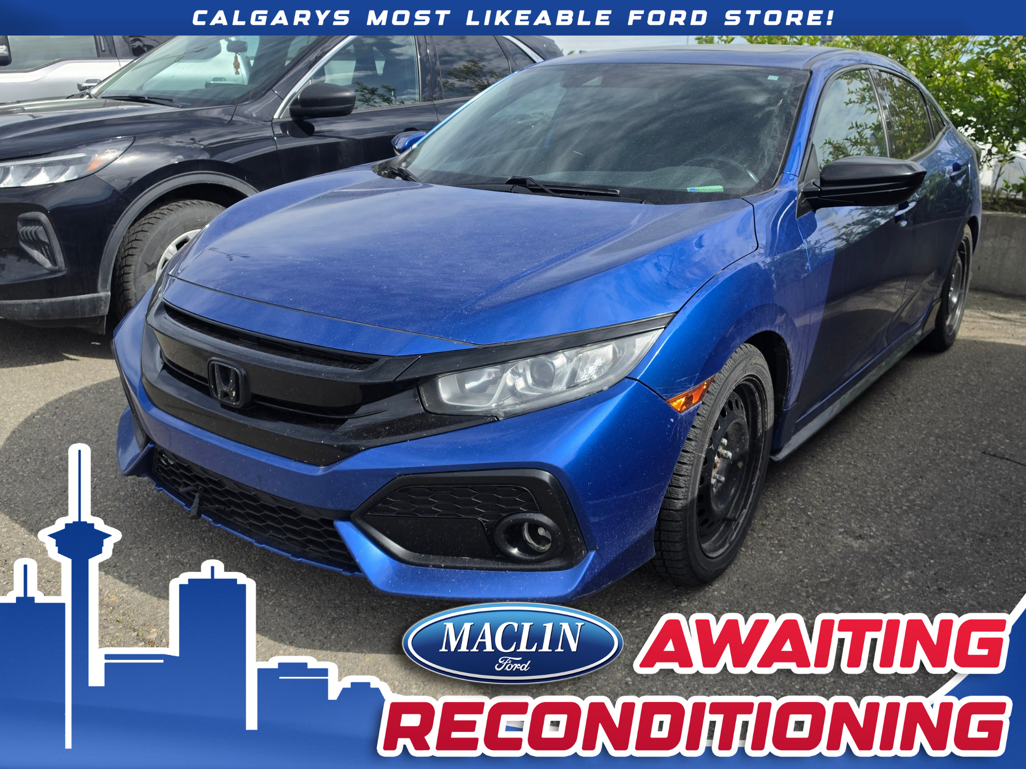 Blue 2018 Honda Civic Hatchback Sport FWD Hatchback Front-Wheel Drive Continuously Variable Transmission