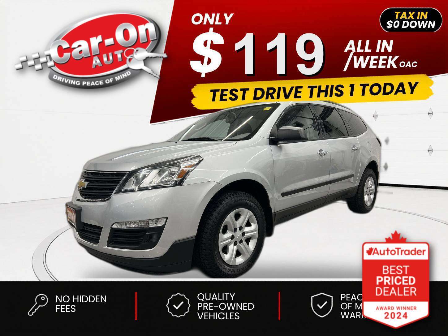 Silver 2017 Chevrolet Traverse SUV / Crossover Front-Wheel Drive Automatic