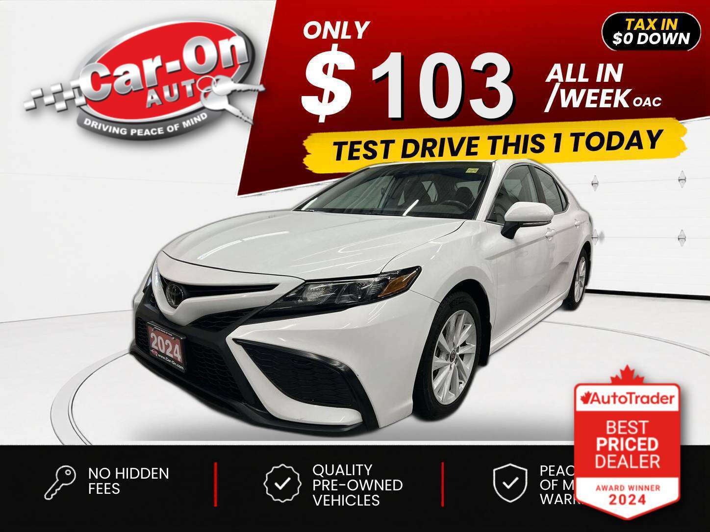 White 2024 Toyota Camry Sedan Front-Wheel Drive Automatic