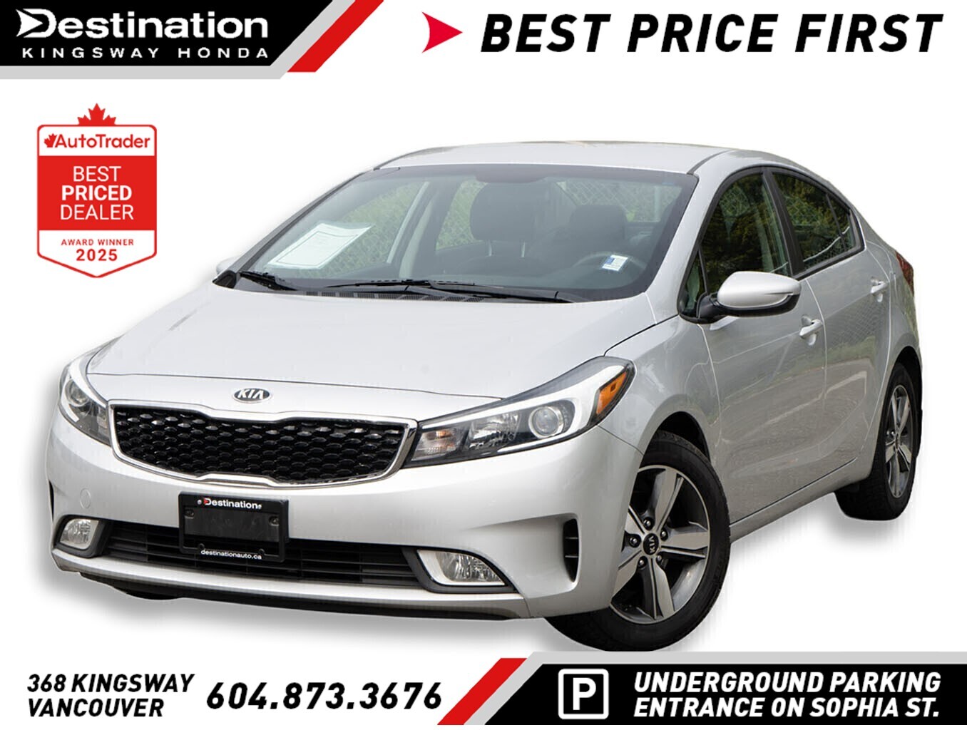Silver 2018 Kia Forte S Sedan Front-Wheel Drive Automatic