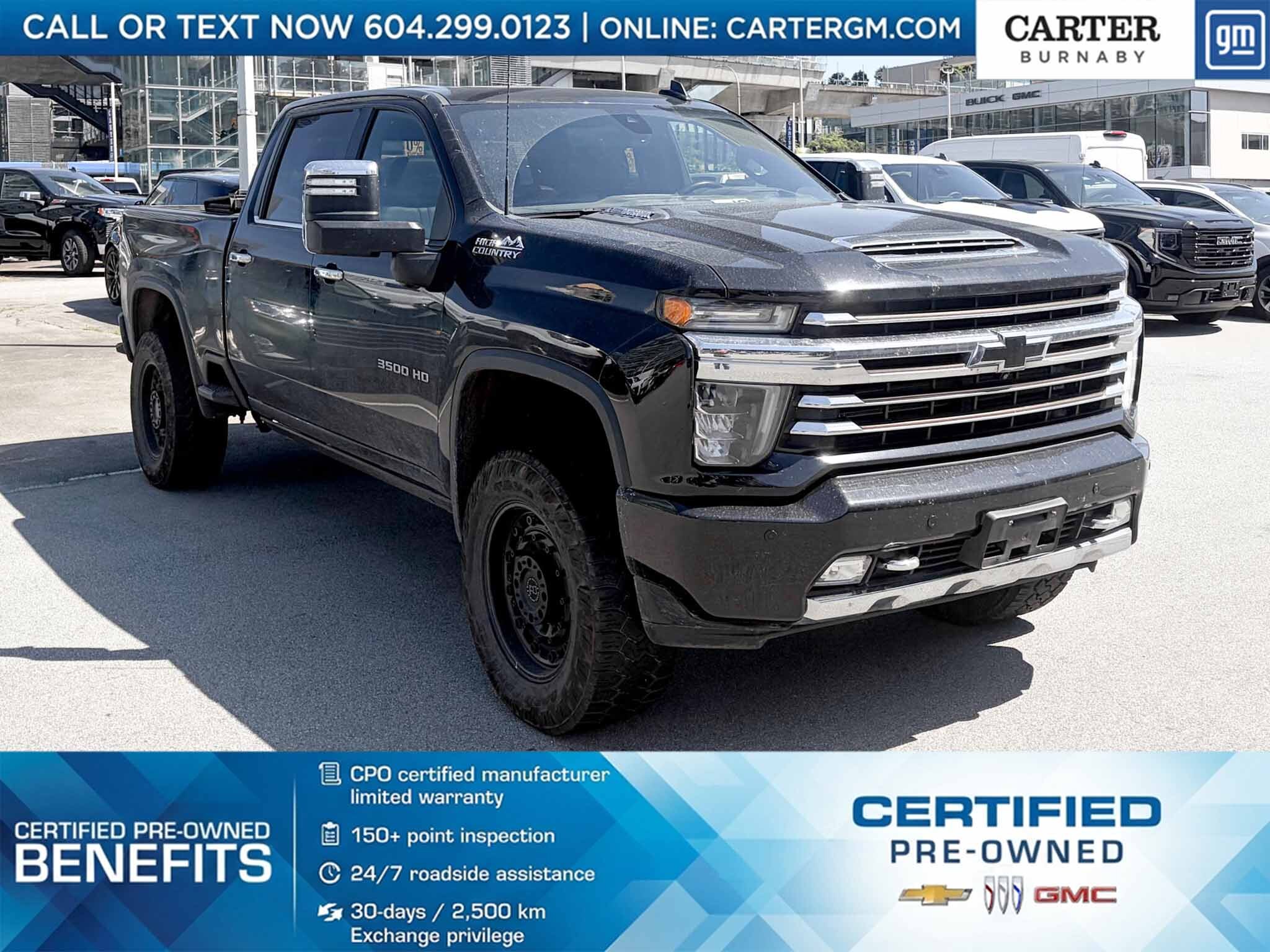 Black 2021 Chevrolet Silverado 3500HD High Country Crew Cab 4WD Pickup Truck Four-Wheel Drive 6-Speed Automatic