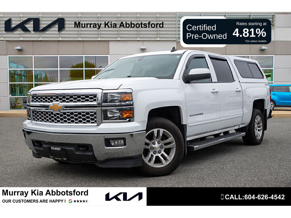 Silver Ice Metallic 2015 Chevrolet Silverado 1500 LT Crew Cab 4WD Pickup Truck Four-Wheel Drive Automatic