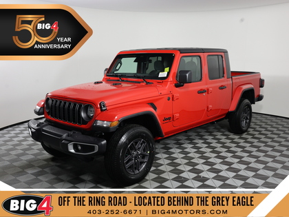 Red 2026 Jeep Gladiator Sport S Crew Cab 4WD Pickup Truck Four-Wheel Drive 8-Speed Automatic