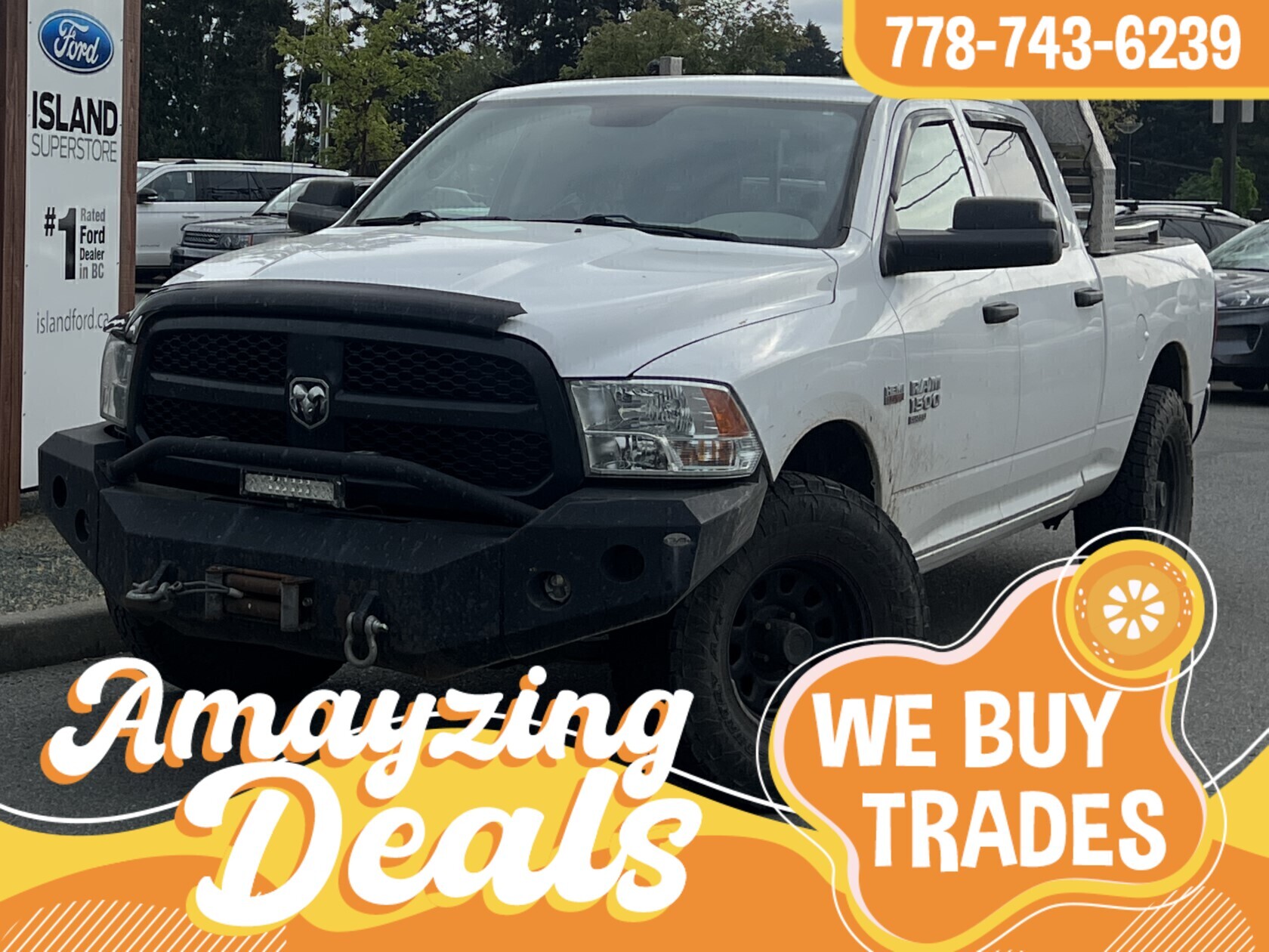 White 2019 RAM 1500 Classic Tradesman Crew Cab 4WD Pickup Truck Four-Wheel Drive Automatic