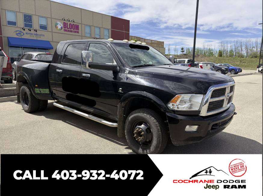 Black 2012 RAM 3500 Laramie Limited Mega Cab DRW 4WD Pickup Truck Four-Wheel Drive Automatic