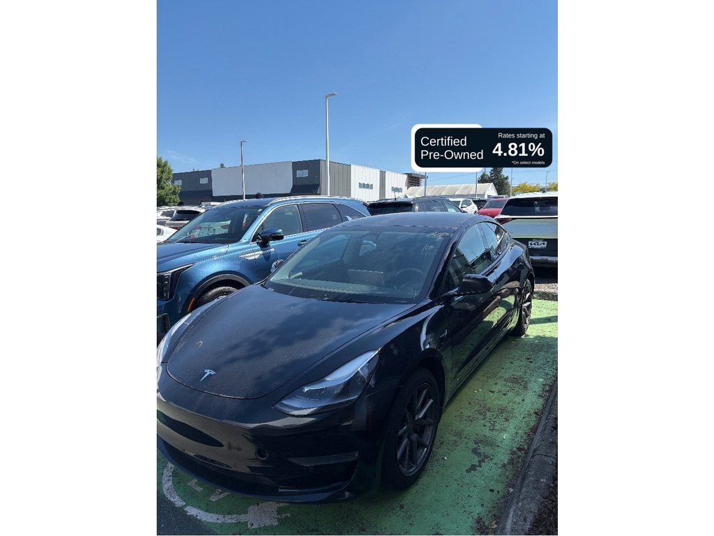 Solid Black 2021 Tesla Model 3 Standard Range Plus RWD Sedan Rear-Wheel Drive Automatic