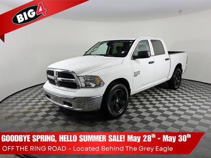 White 2023 RAM 1500 Classic SLT Crew Cab 4WD Pickup Truck Four-Wheel Drive 8-Speed Automatic