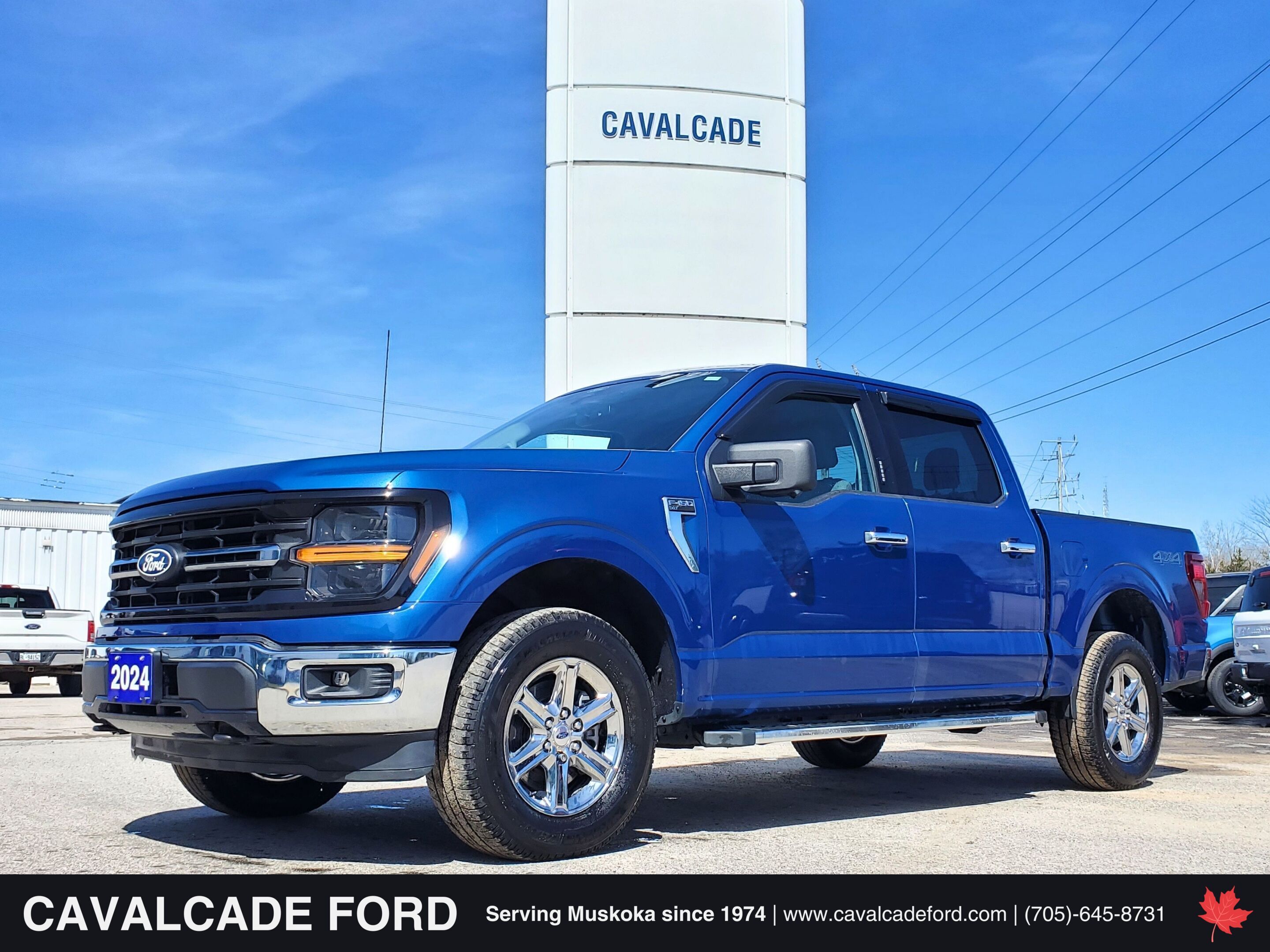 Blue 2024 Ford F-150 XLT SuperCrew 4WD Pickup Truck Four-Wheel Drive Automatic