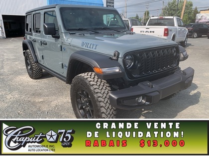 Gray 2025 Jeep Wrangler 4xe Willys 4WD SUV / Crossover Four-Wheel Drive 8-Speed Automatic
