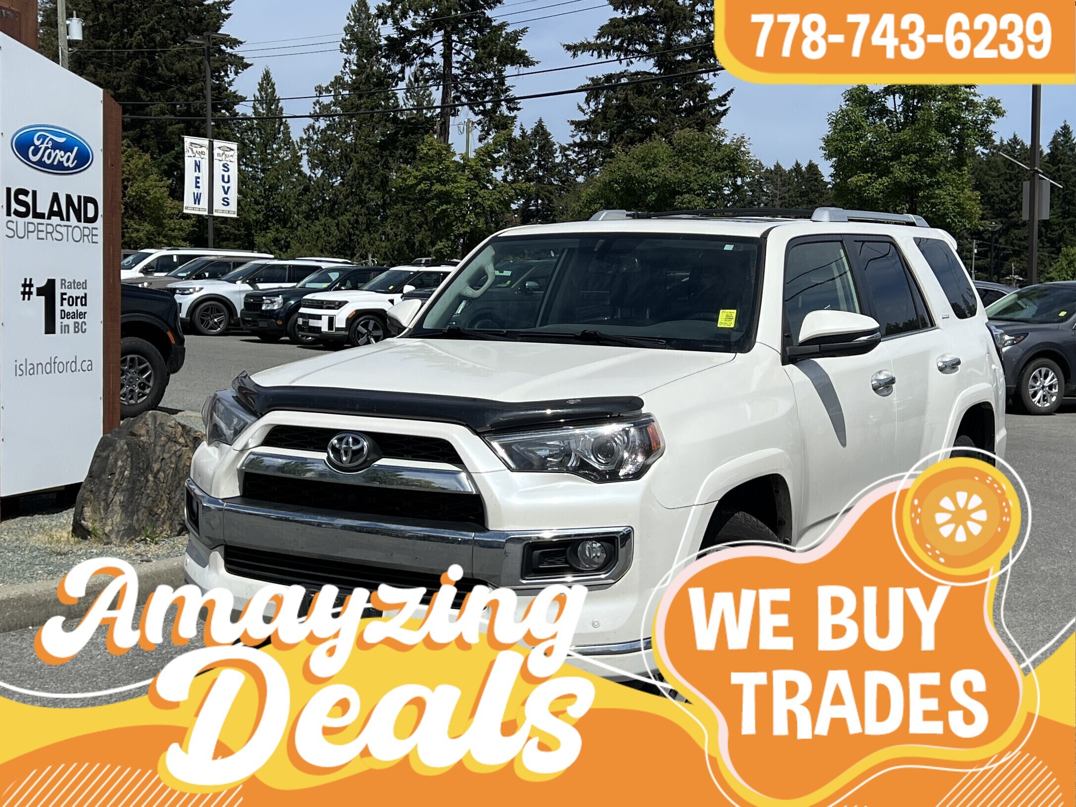White 2018 Toyota 4Runner Limited AWD SUV / Crossover All-Wheel Drive Automatic