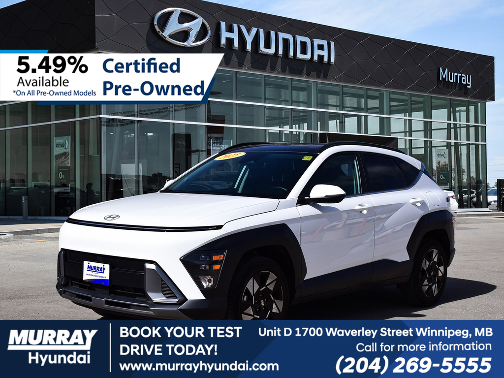 Atlas White 2025 Hyundai Kona Preferred AWD SUV / Crossover Continuously Variable Transmission