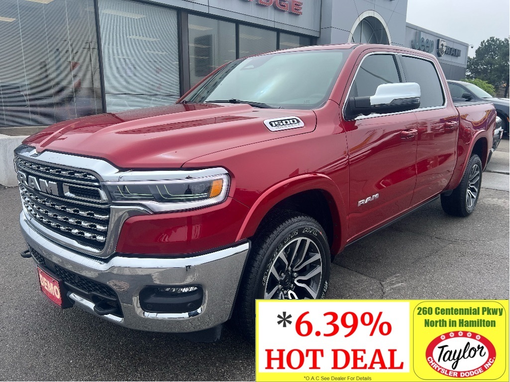 Red 2026 RAM 1500 Limited Longhorn Crew Cab 4WD Pickup Truck Four-Wheel Drive 8-Speed Automatic