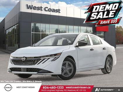 White 2026 Nissan Sentra S FWD Sedan Front-Wheel Drive Continuously Variable Transmission