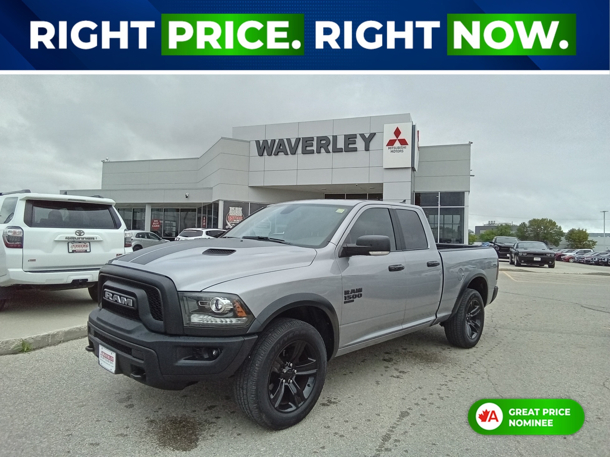 Silver 2023 RAM 1500 Classic Warlock Quad Cab 4WD Pickup Truck Four-Wheel Drive 8-Speed Automatic